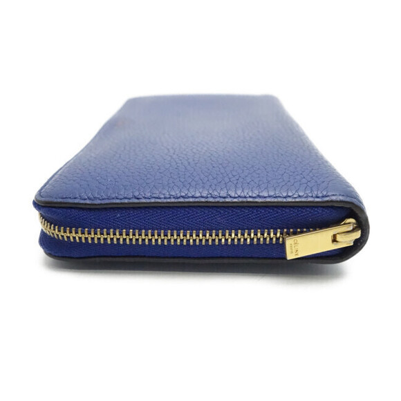 Celine Wallet Round Zip Long Calf Leather Navy Blue - Picture 3 of 6